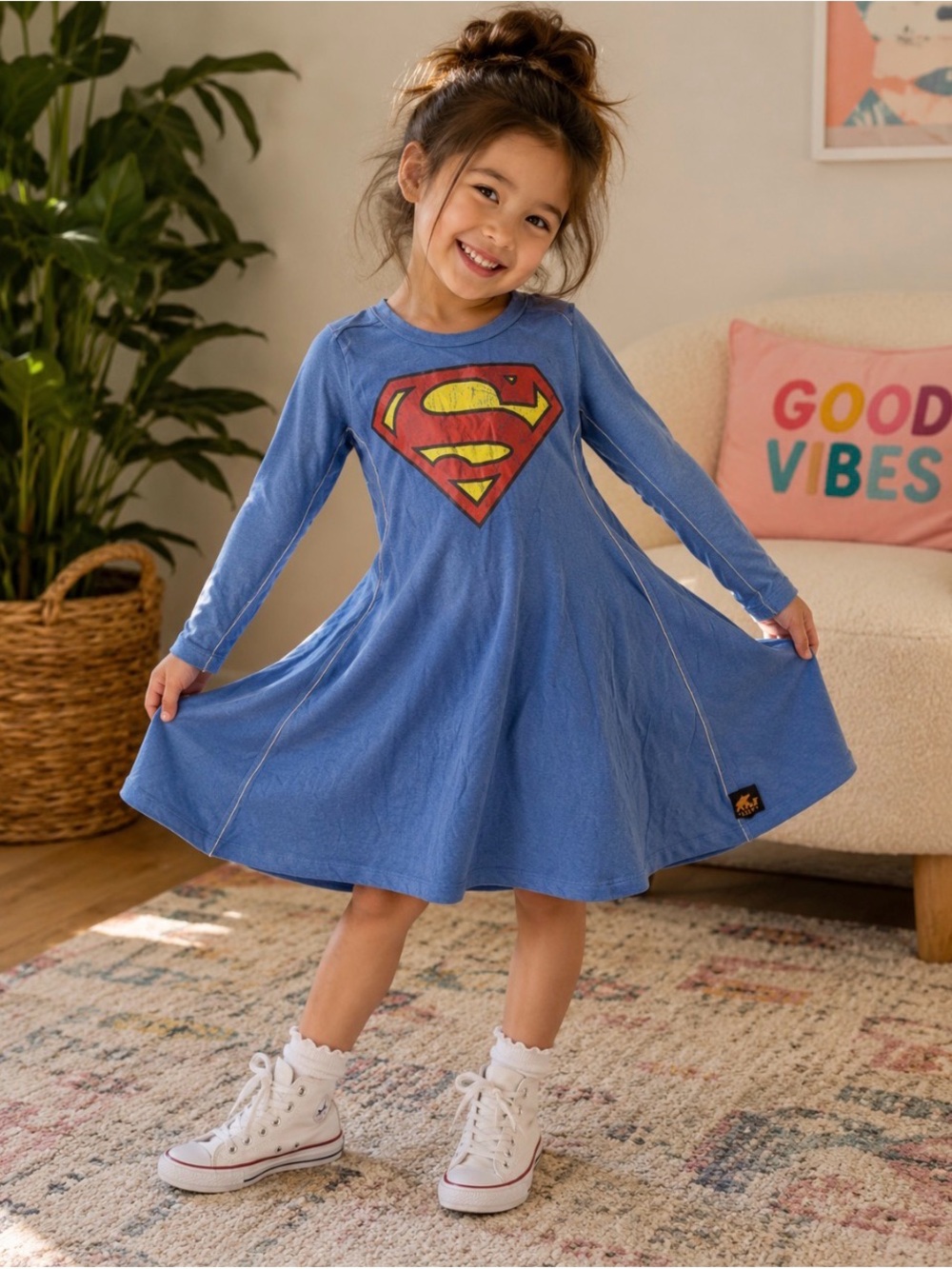 Trunk Brand SUPERMAN Long sleeve dress sz 5t